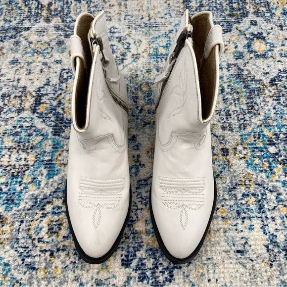 Ariat White Leather Darlin Western Cowgirl Boots Size 6B READ - Picture 7 of 15